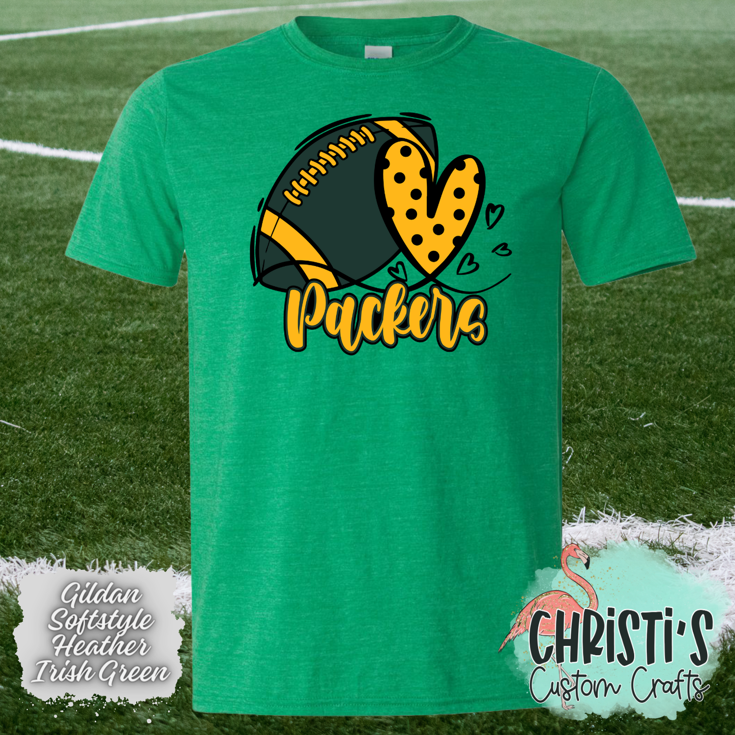 Packers Football &Polka Dot Heart