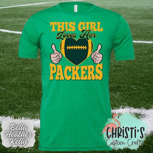 This girl loves her Packers (football heart)
