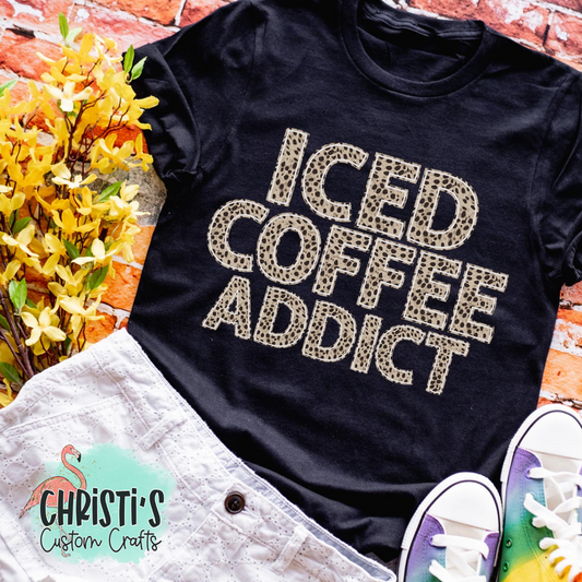 ICED COFFEE ADDICT ( Leopard print)