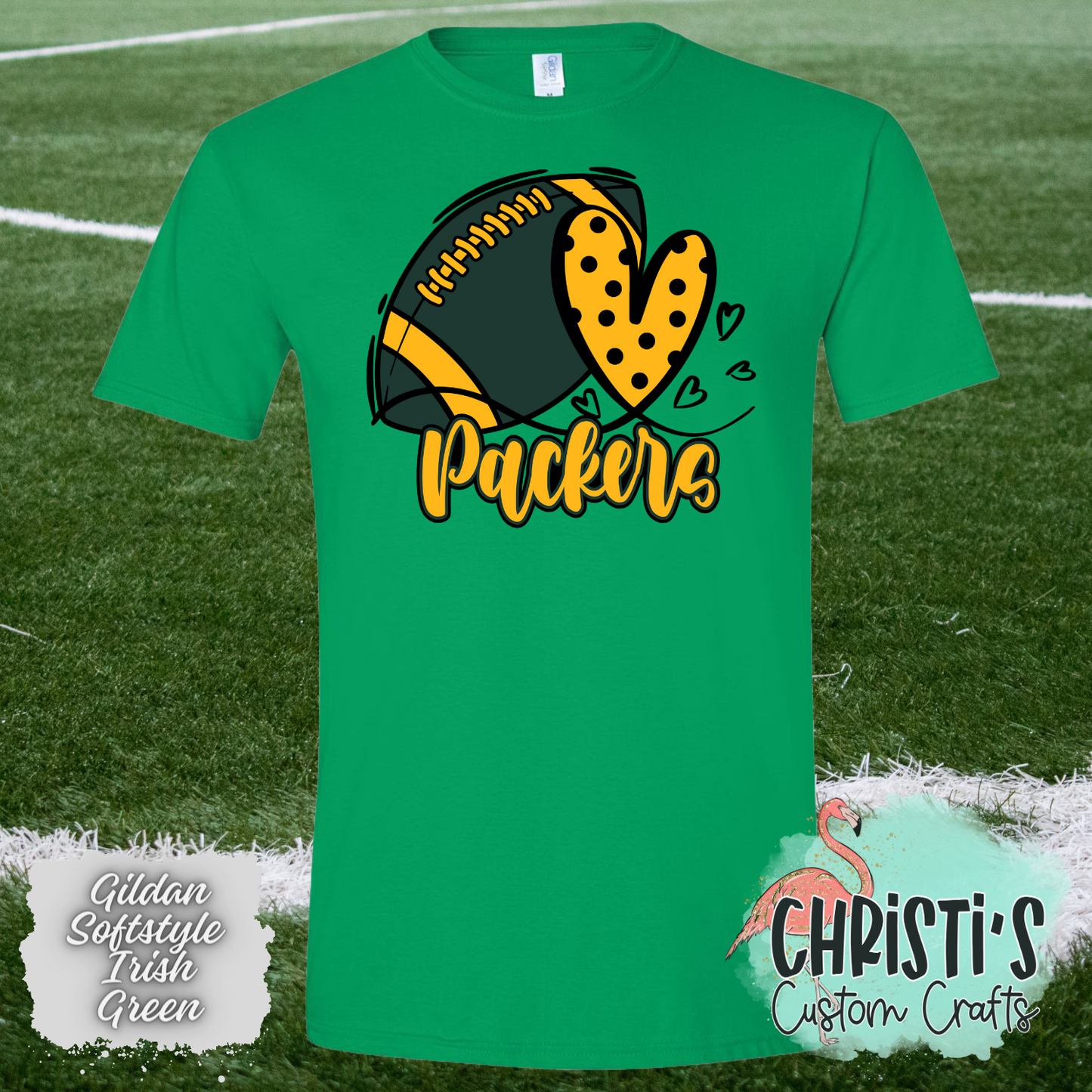 Packers Football &Polka Dot Heart