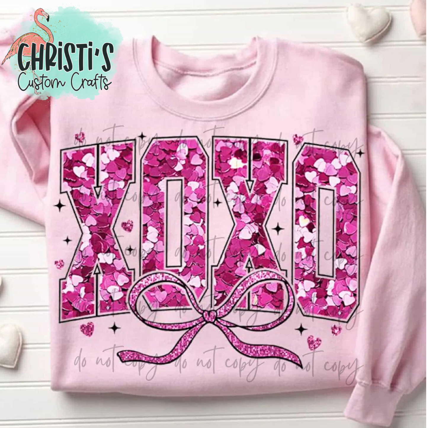 Xoxo Faux Sequin Bow