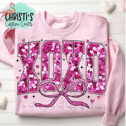 Xoxo Faux Sequin Bow
