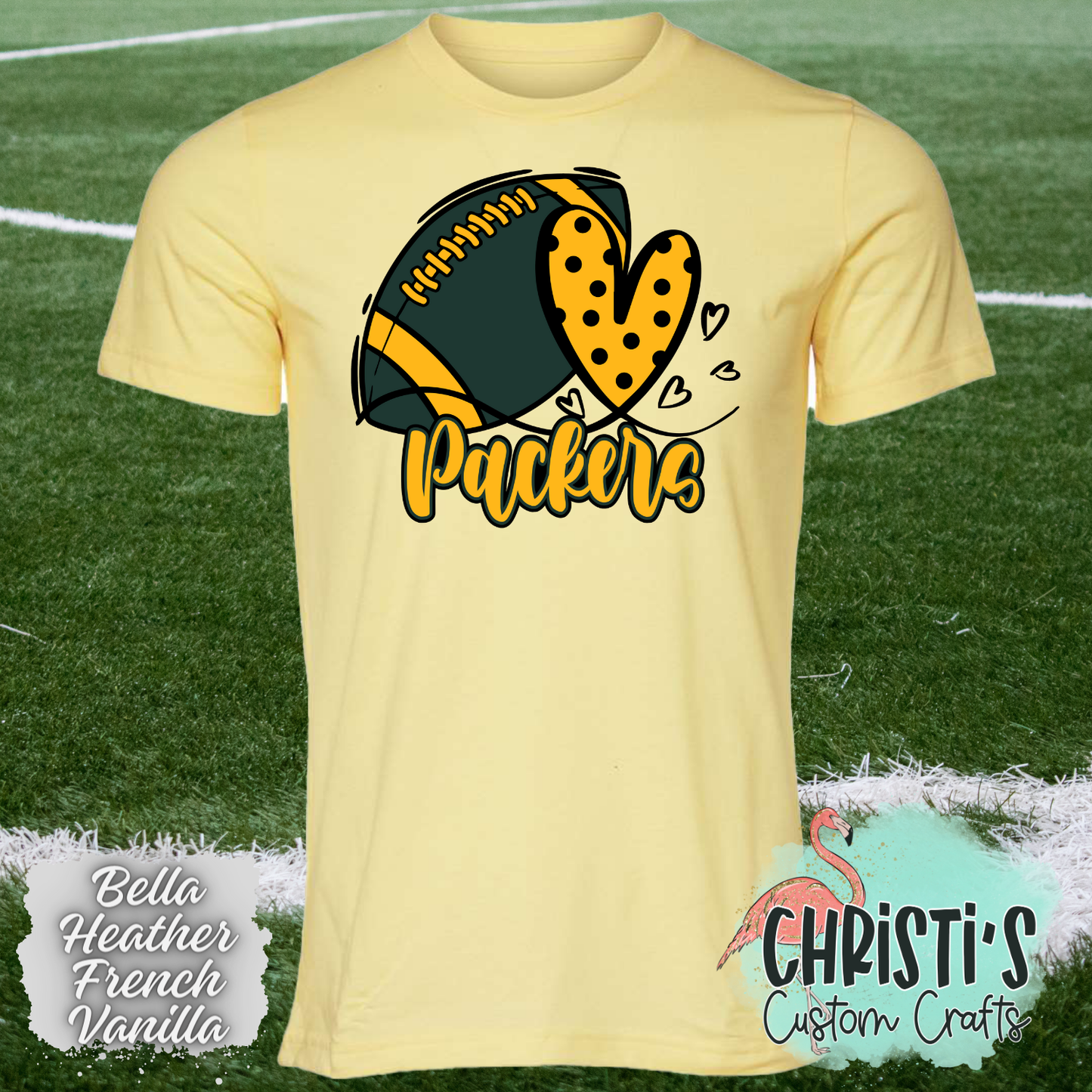 Packers Football &Polka Dot Heart