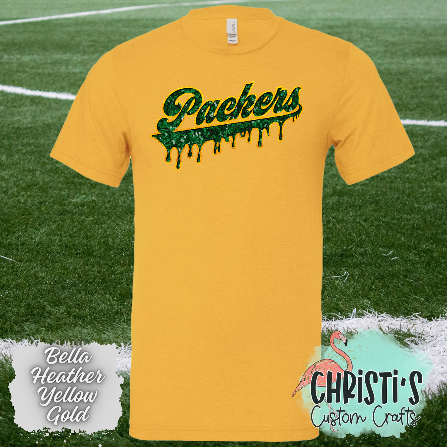 Packers Drip (faux sequin look)