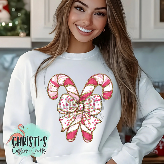 Candy Canes with bow shades of Pink