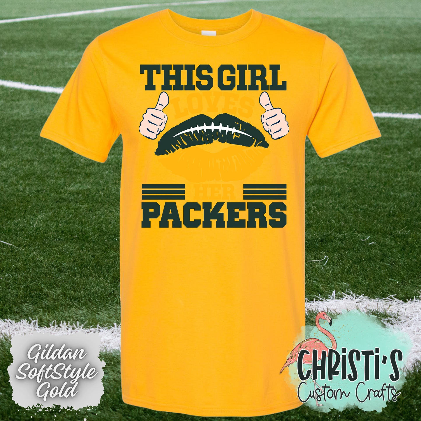 This Girl Loves her Packers (football lips)