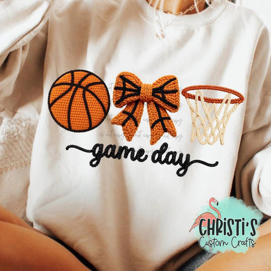 Faux yarn Basketball Game Day