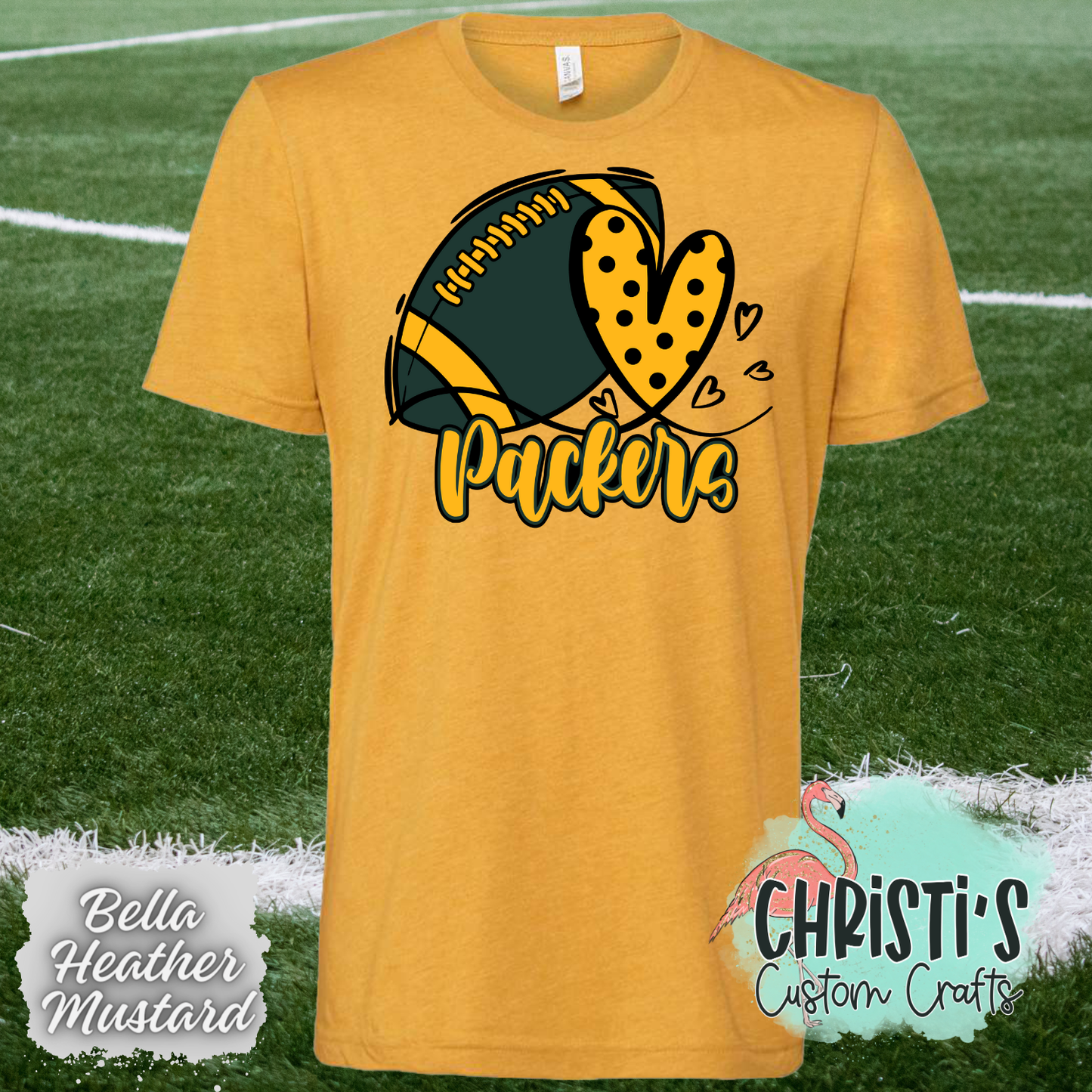 Packers Football &Polka Dot Heart