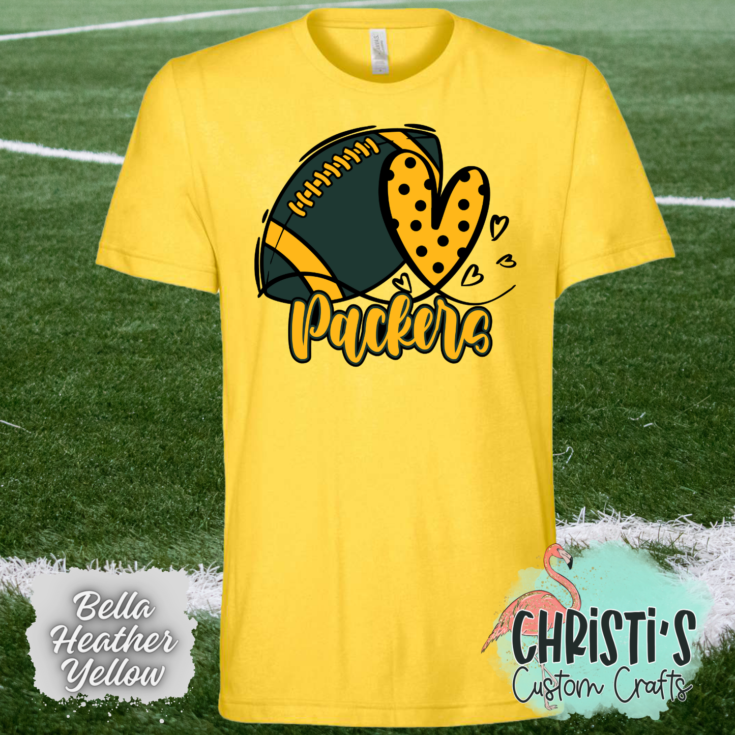 Packers Football &Polka Dot Heart
