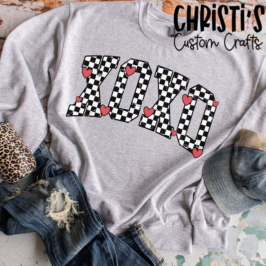 XOXO checkered with Hearts
