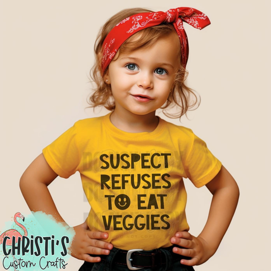 Suspect refuses to eat veggies