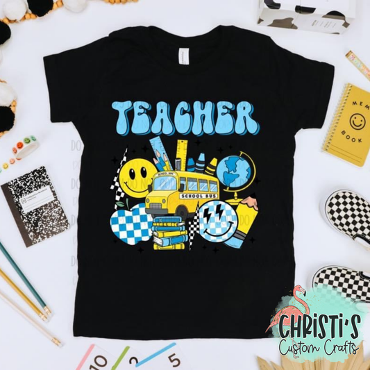 Blue & Yellow School Bus Grade Levels