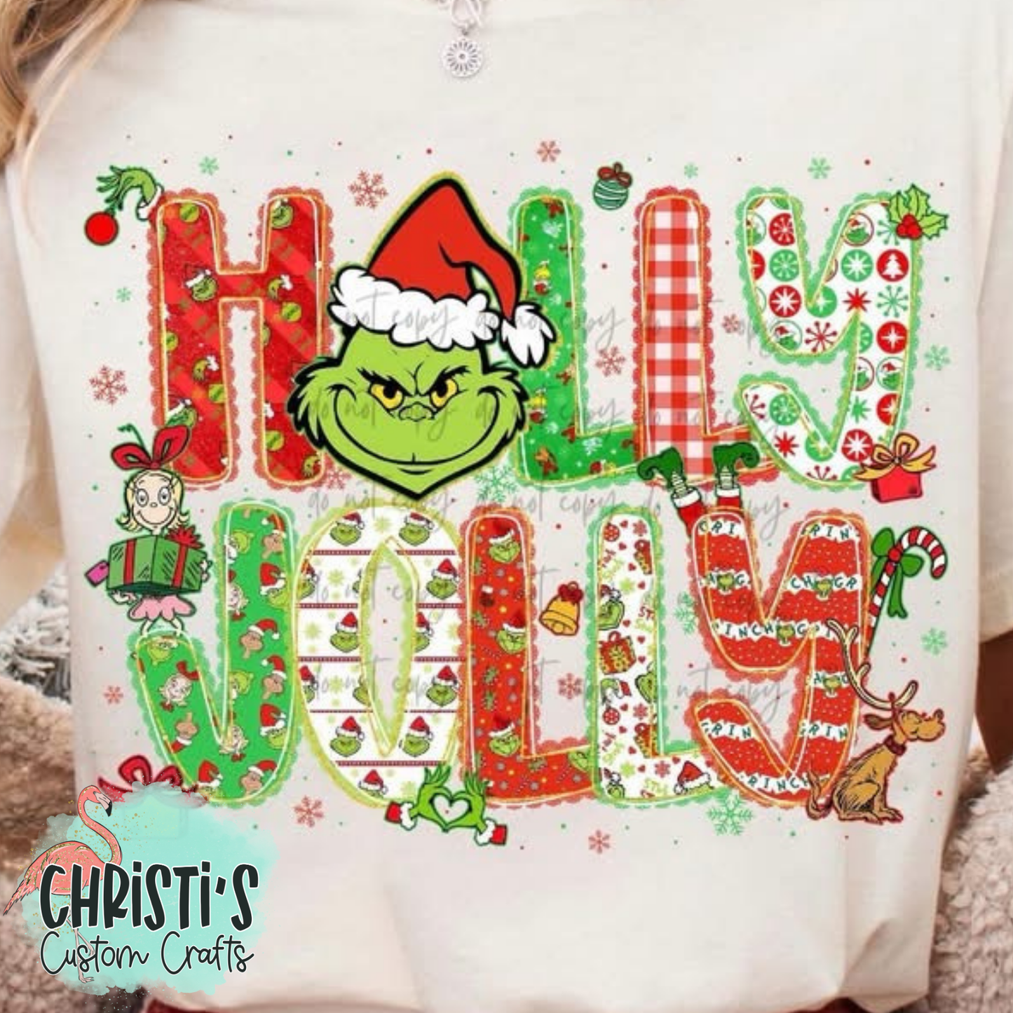 Holly Jolly red and green prints