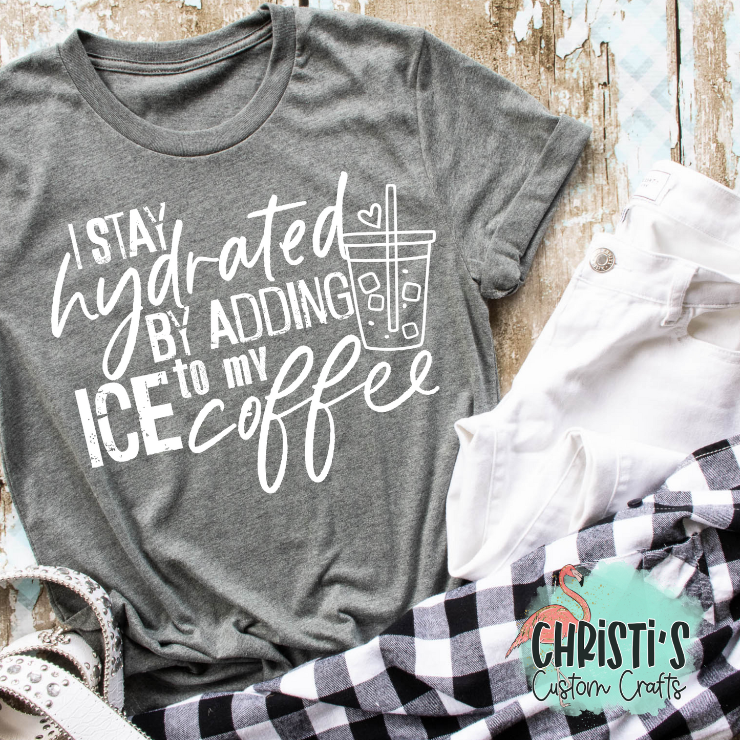 I stay hydrated by adding ice to my coffee