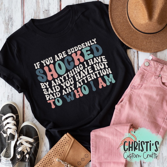 If you are suddenly shocked by anything I have said you have not paid any attention to who I am